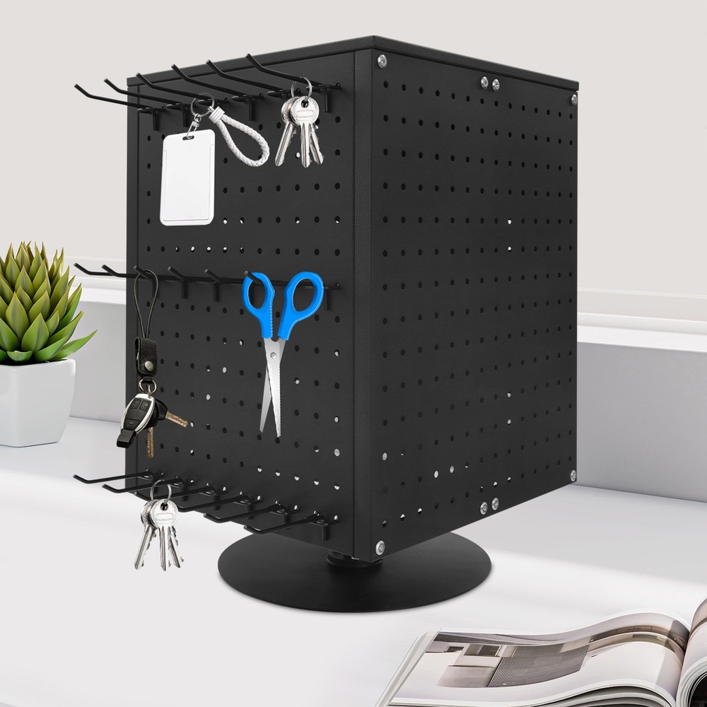 Pegboard Rotating Display Stand 4 Sided Spinning Peg Board Display Peg Board