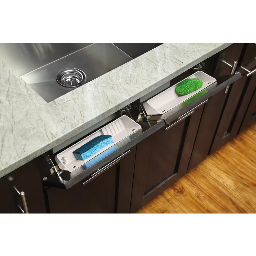 11 In. White Polymer LD Tip-Out Accessory Tray