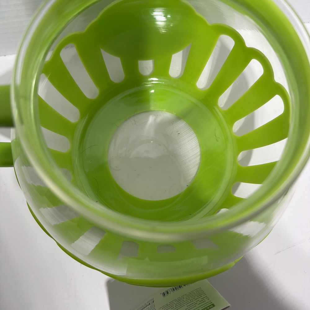 Ecolution Micro-Pop Microwave Popcorn Maker 3 QT Green Glass Silicone