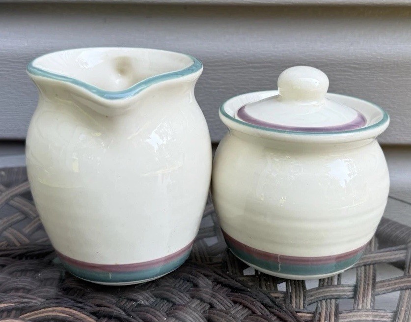 Pfaltzgraff JUNIPER Creamer And Lidded Sugar Bowl