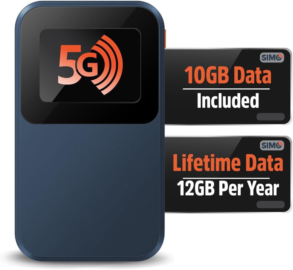 Solis Edge – 5G Hotspot Device, Bundle Includes Lifetime Data (12GB per Year) an