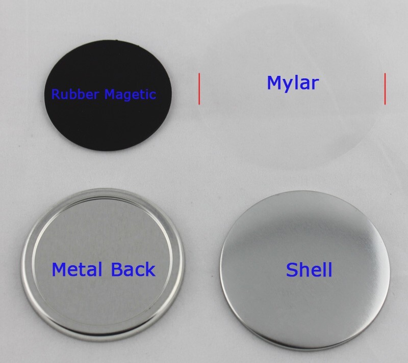 32mm Rubber Magnetic Button 100 Sets/Pack Badge Button Making Craft Supplies