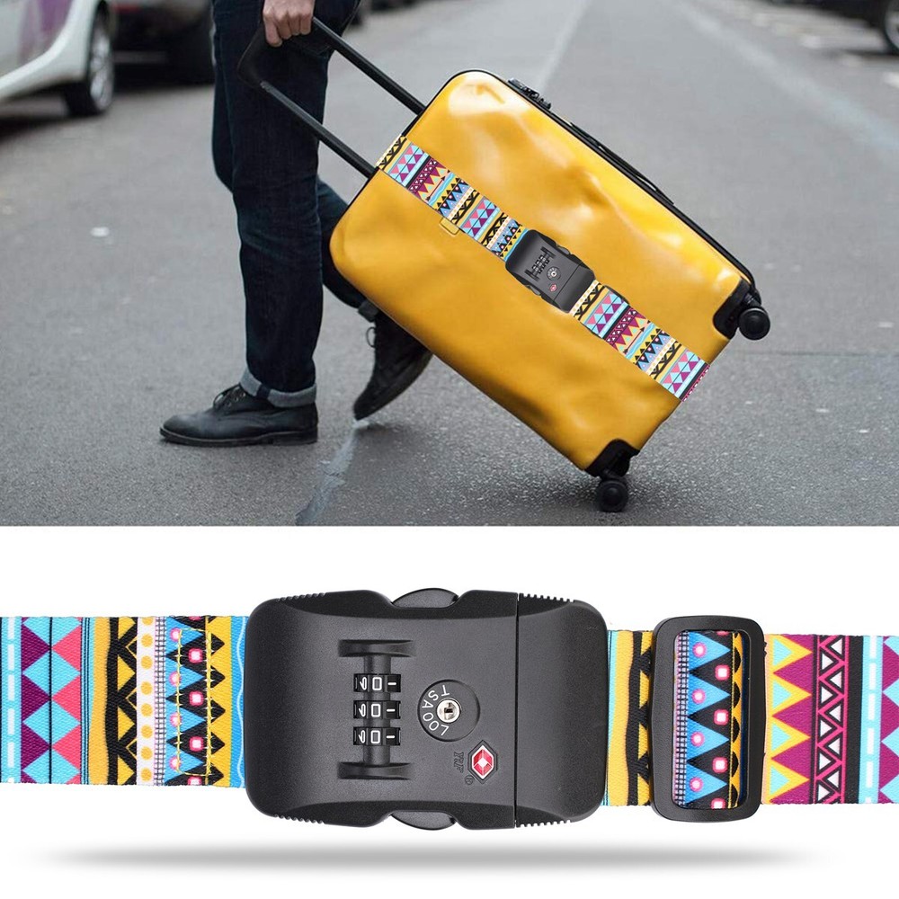 Secure TSA Password Customs Code Lock Travel Luggage Strap Suitcase Baggage Belt
