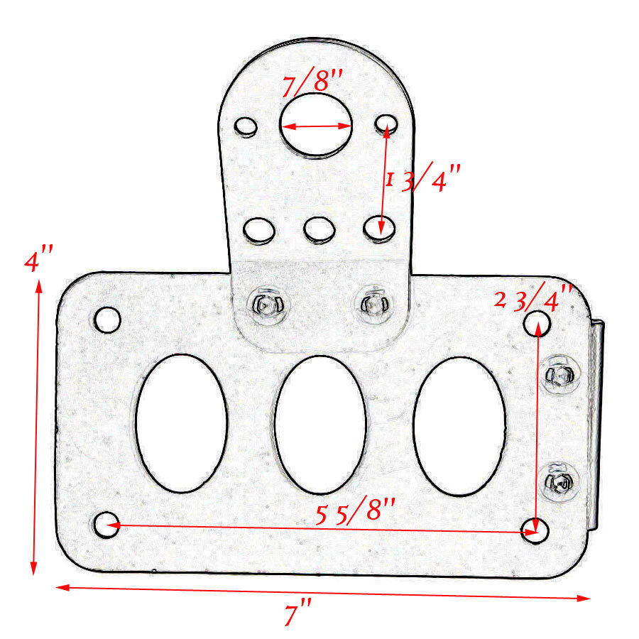 Motorcycle Side Mount License Plate Tail Light Bracket For Harley Chopper Bobber