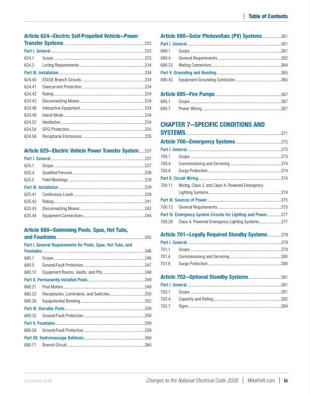 2026 Mike Holt's Changes to the National Electrical Code Textbook