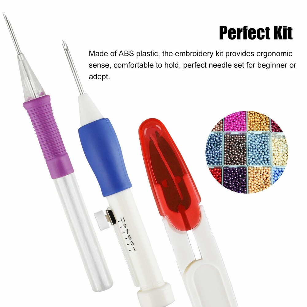 Punch Needle Kit Magic Embroidery Pen Set Stitching Thread Sewing Tool DIY