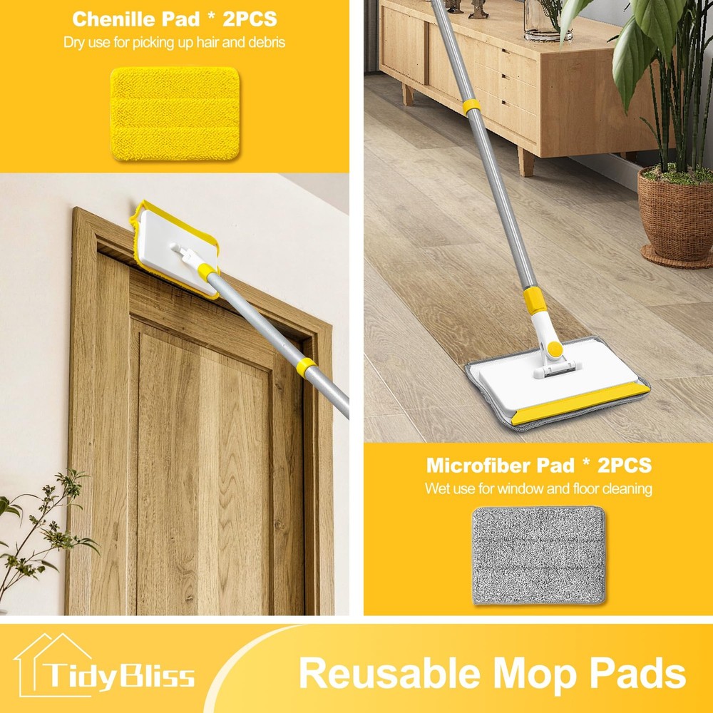 Baseboard Cleaner Tool with Handle, 55.9” Long Wall and Base Board Cleaning M...