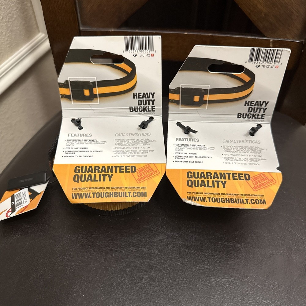 Toughbuilt Industries TB-CT-42-2BES Polyester Adjustable Work Belt 2 Pack
