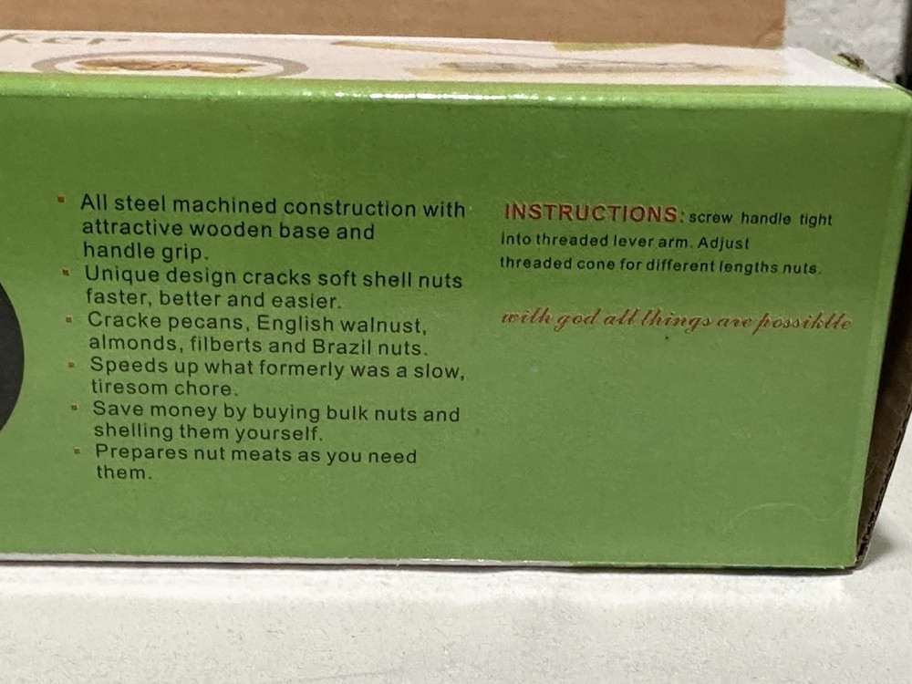 Nutcrackers for Nuts, Pecans, Heavy Duty Nut Cracking Tools -New In Box