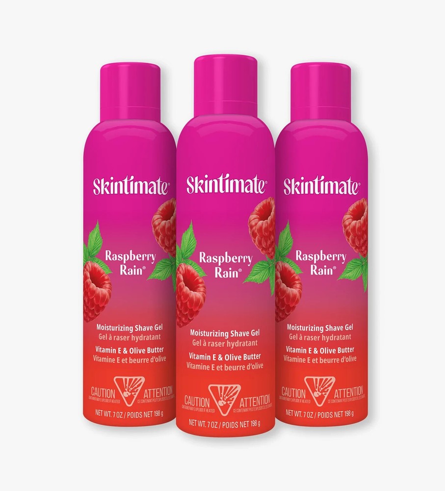 3 PACK Skintimate MoisturizingHydrating Shave Gel, Raspberry Rain, 7 oz