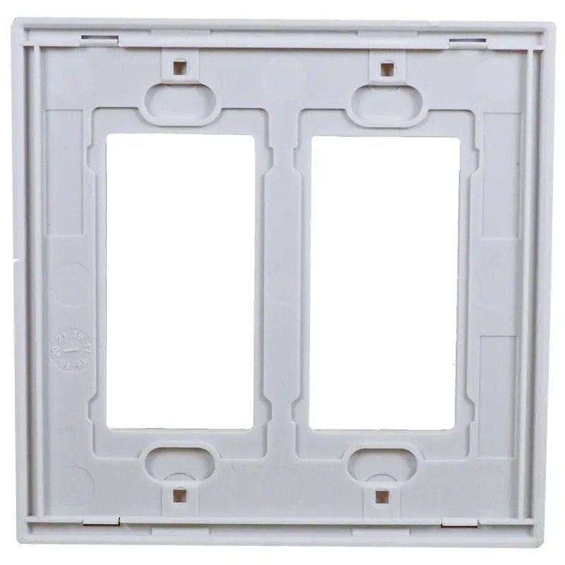 White 2-Gang Screwless Decorator Wall Plates for Outlet Switch