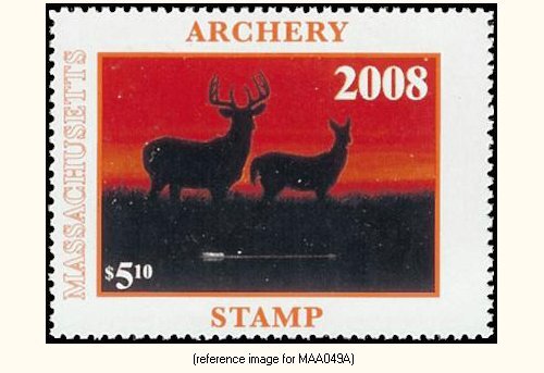 D2K Massachusetts Archery Stamp 2008 $5.10