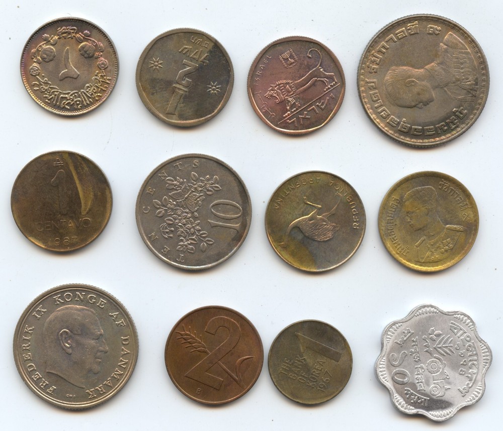 Twelve mixed nice BU foreign coins (#1498)