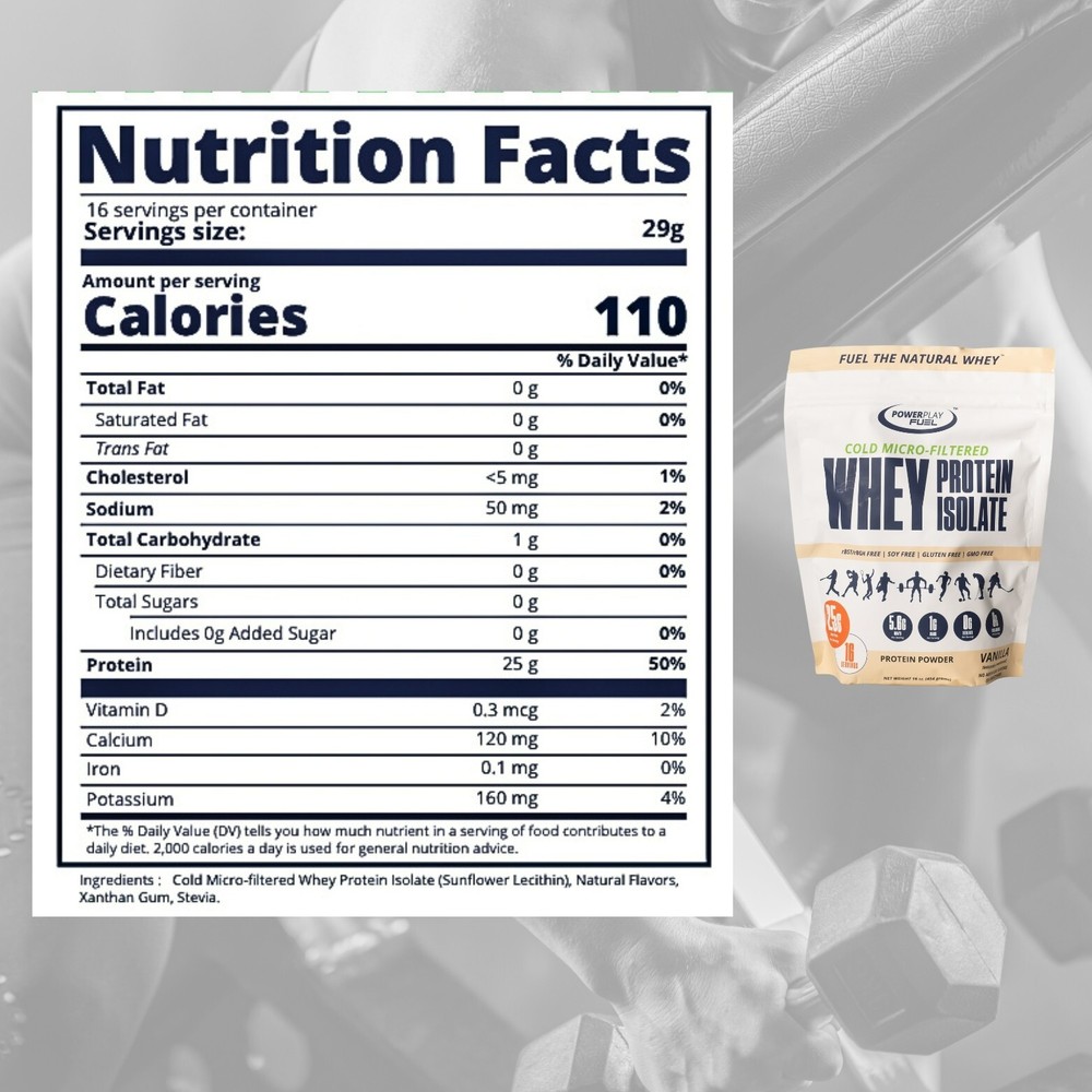 Power Play Fuel Cold Micro-Filtered Whey Protein Isolate Powder - Vanilla