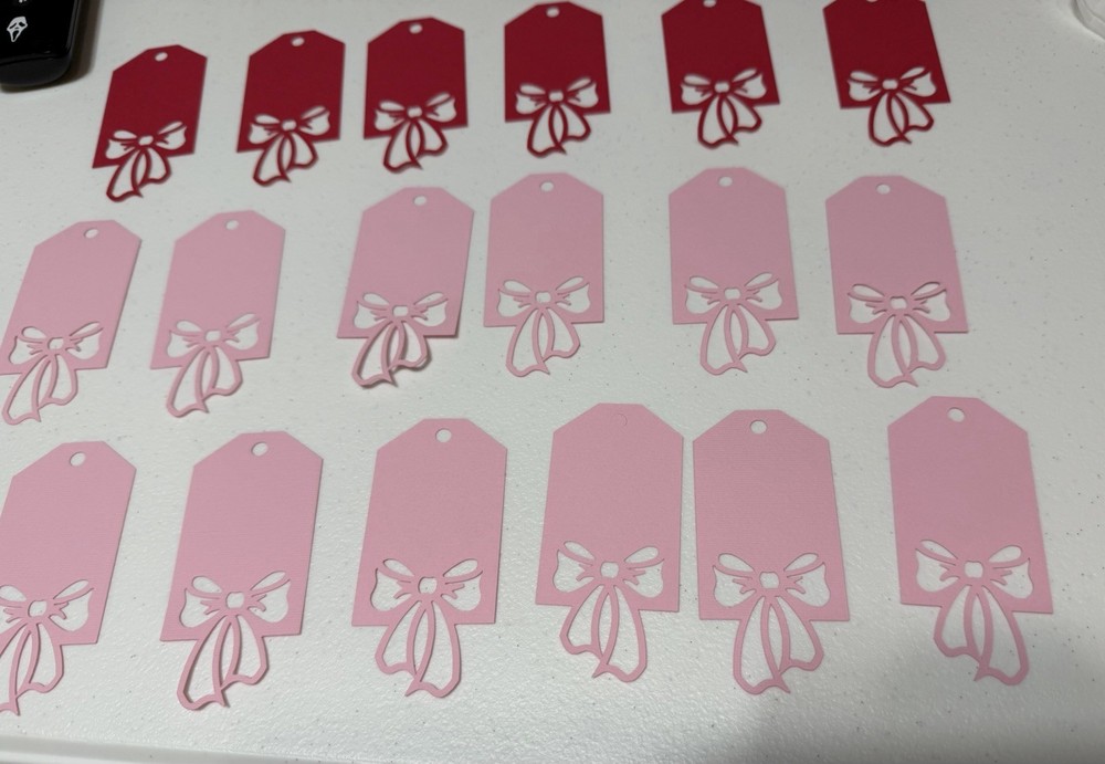 Red Or Pink Cardstock Gift Tags
