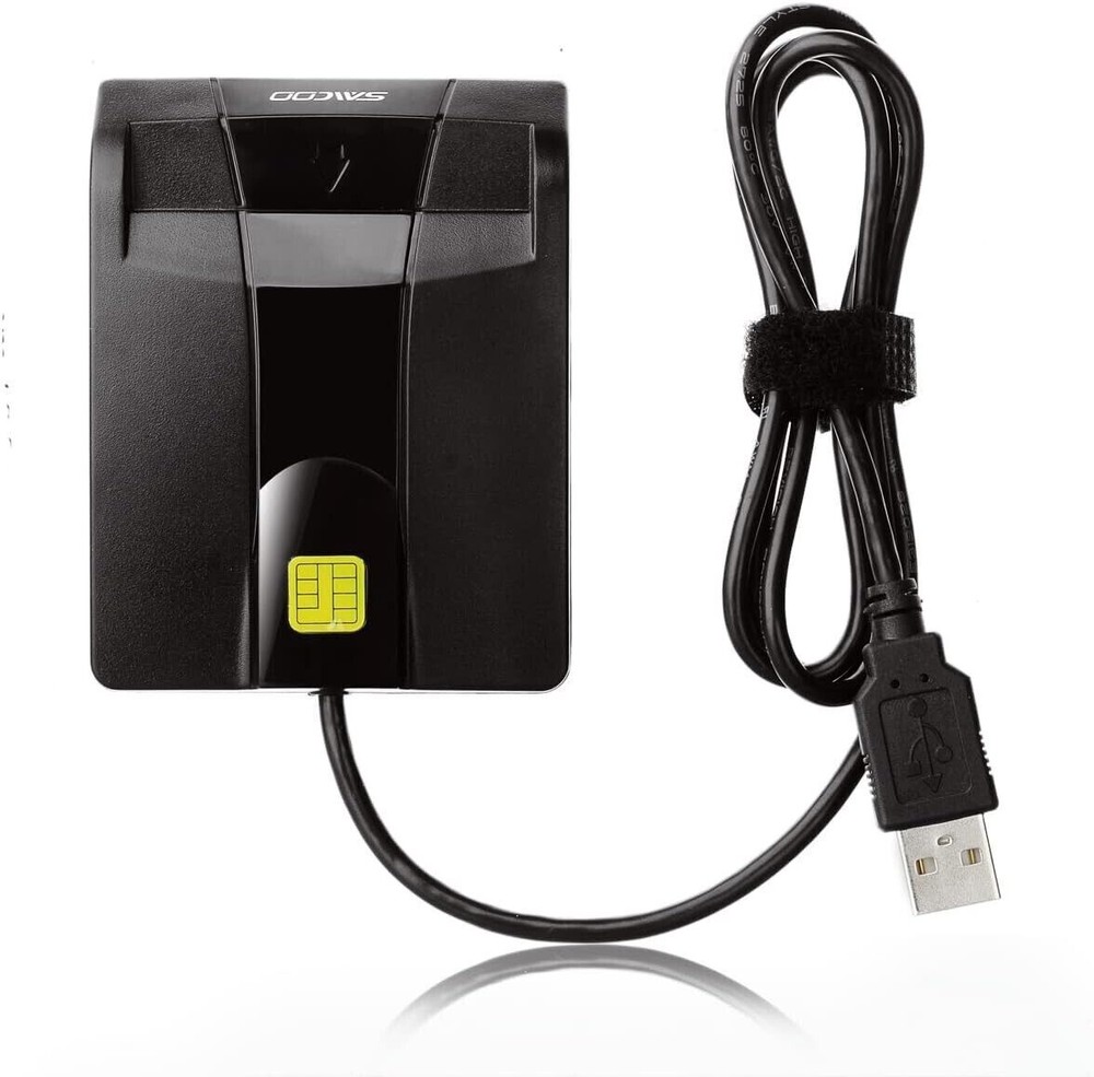 Saicoo DOD USB Common Access CAC Smart Card Reader (Horizontal Version)