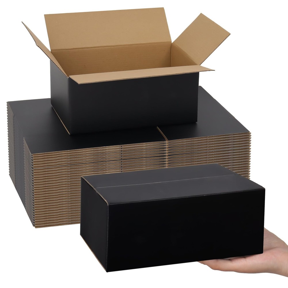 Shipping Boxes Medium 9x6x4 Inches, 30 Pack Mailer Packaging Boxes Bulk, Blac...