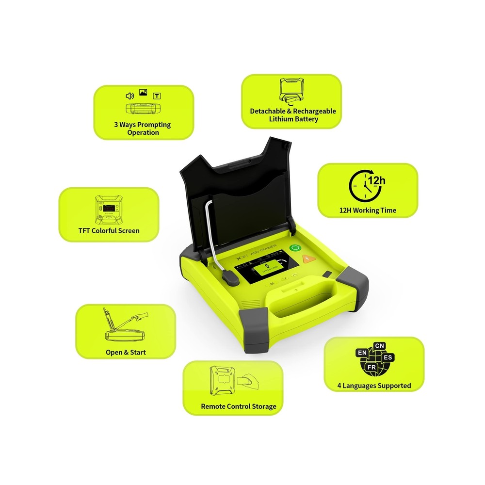 AED Trainer, XFT Professional AED Training Kit CPR Training Equipment Trainin...