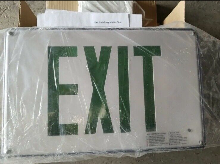 💥Exitronix NAV-NC-G-1-W Die Cast Vandal Resistant Heavy Duty Green Exit Sign