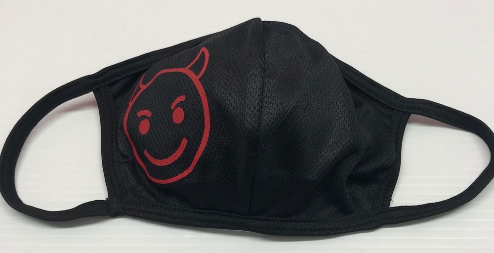 Devil emoji face mask DRI-FIT 100% polyester, black color