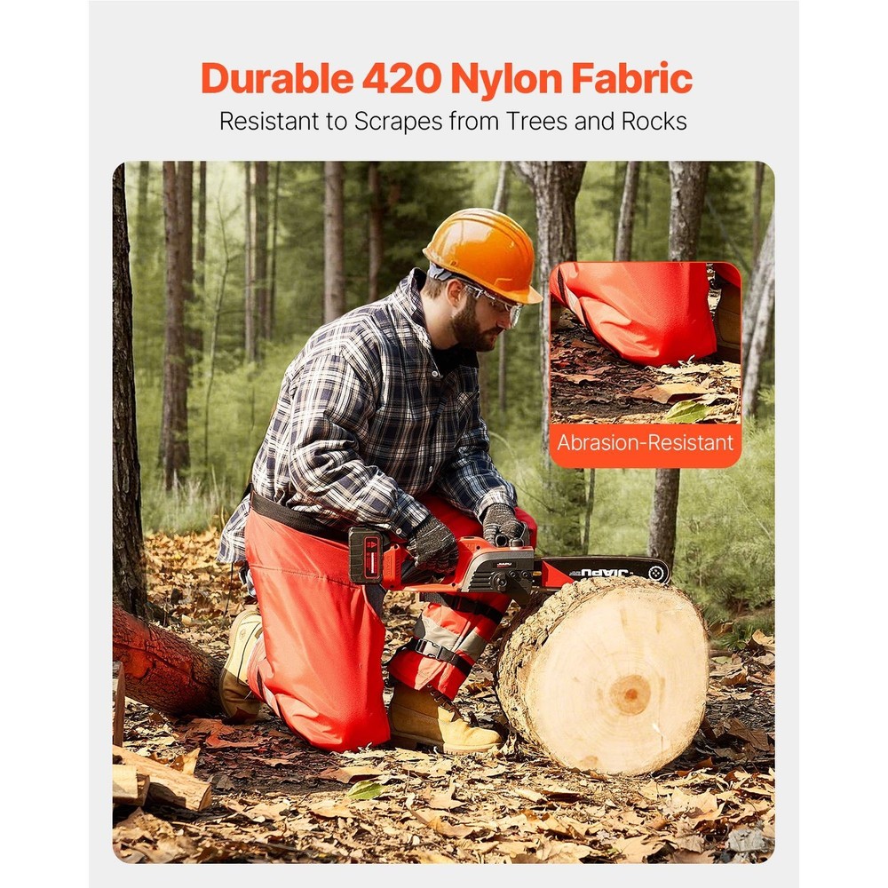 Wrap-Style Chainsaw Chaps, Class D, 6-Layer Cut-Resist + 2-Layer Cushion