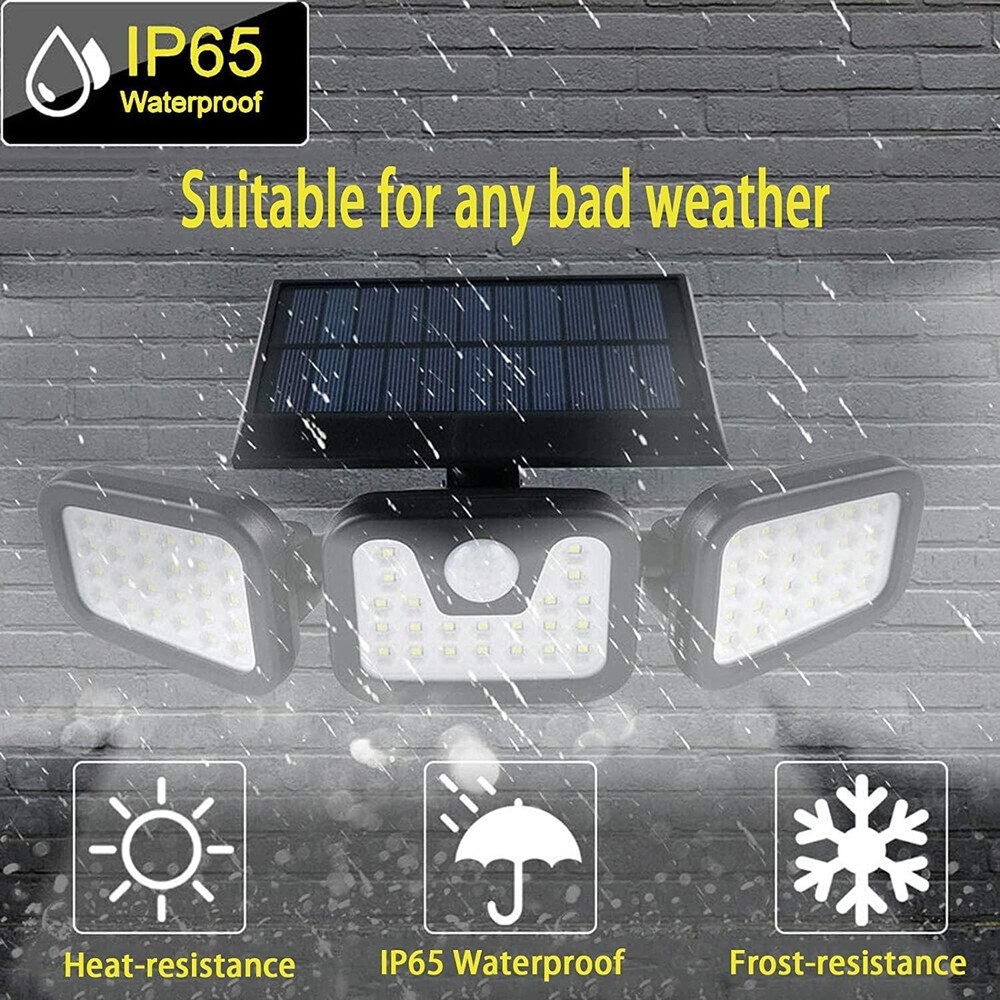 2 Pack Solar Security Lights with Motion Sensor & Adjustable LED Heads