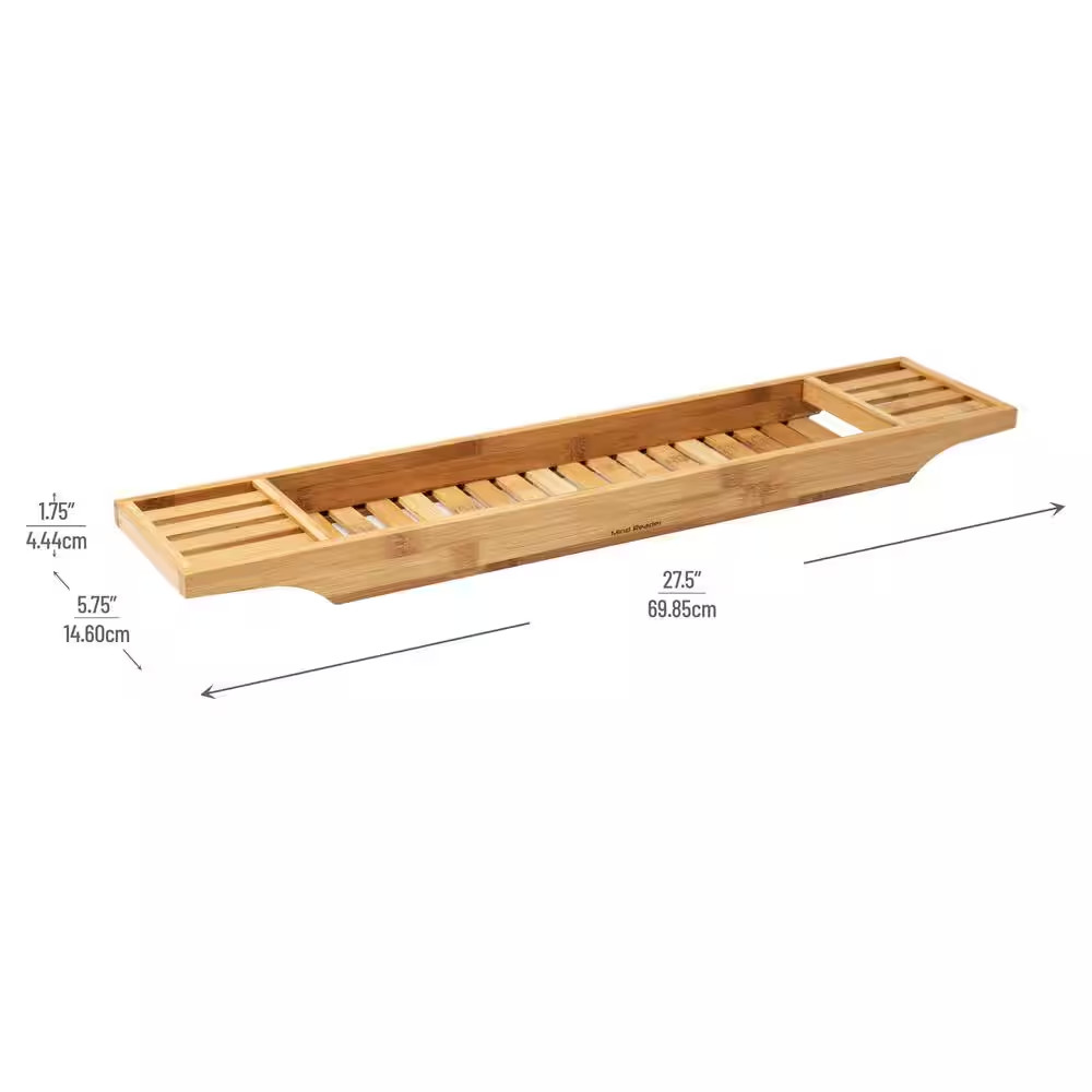 Freestanding Bathtub Caddy Tray in Bamboo