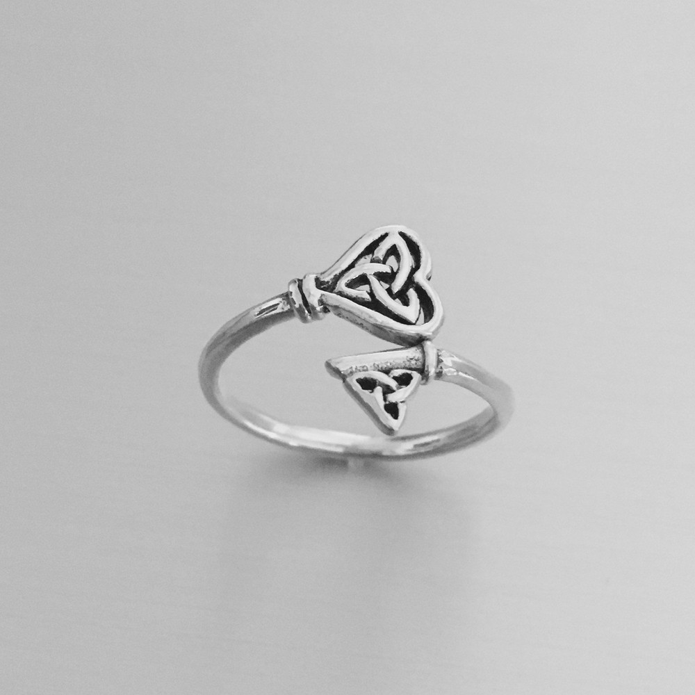 Sterling Silver Double Triquetra Key Ring, Love Ring, Silver Ring, Key Ring
