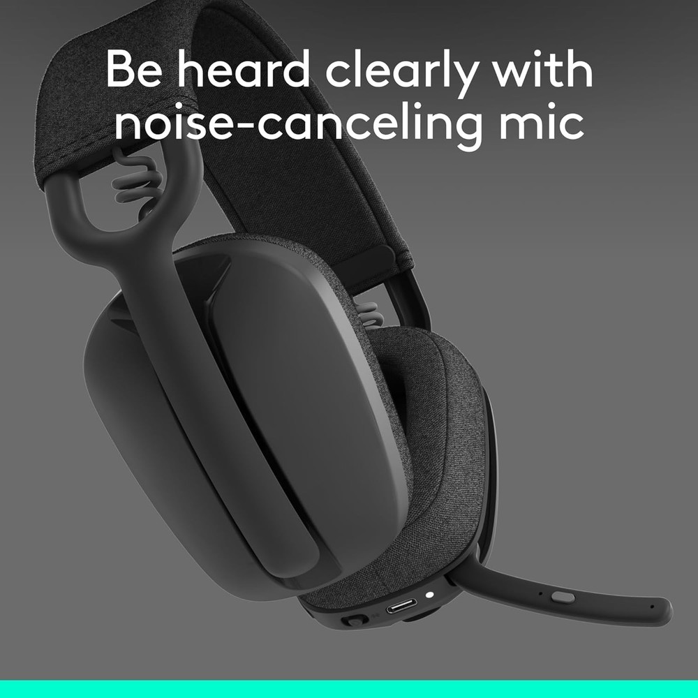 Logitech Zone Vibe 100 Wireless Bluetooth Headphones Graphite