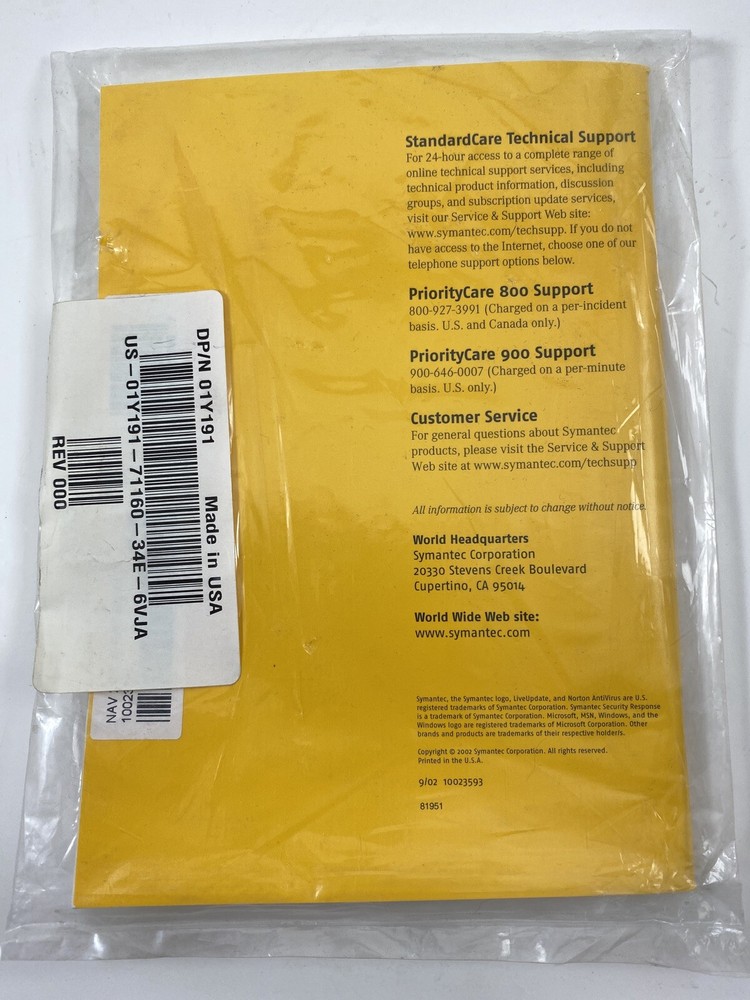 2003 Norton Antivirus User's Guide Only (Used)