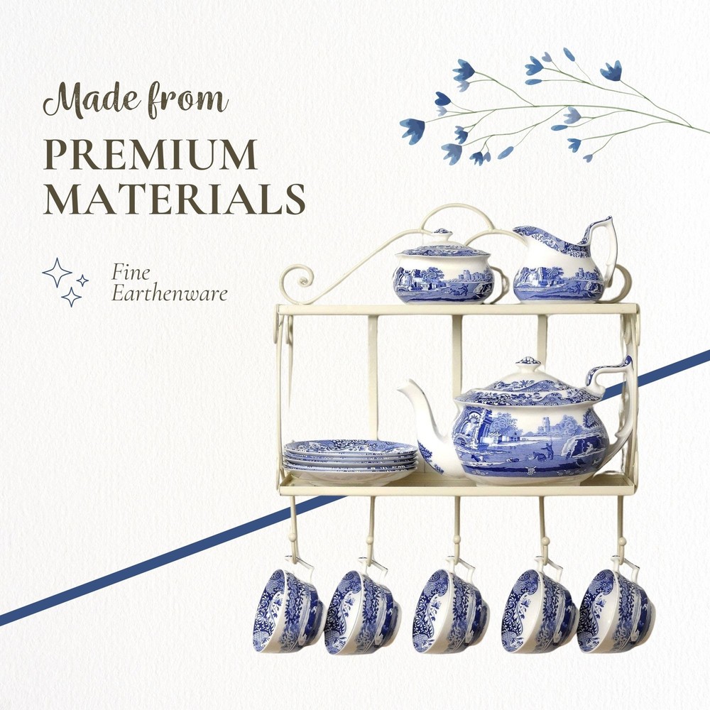 Spode Blue Italian Collection 12 Piece Dinnerware Set, Fine Earthenware