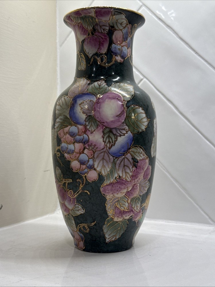 Andrea By Adela Hand Painted Fruit Vase 10”