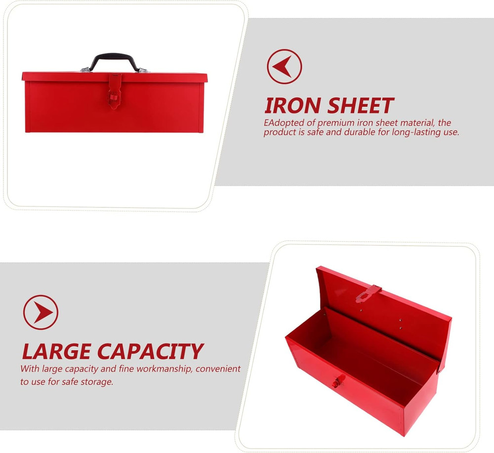 Red Metal Tool Box Iron Sheet Tool Box Metal Toolbox Red Tool Storage Case Locka