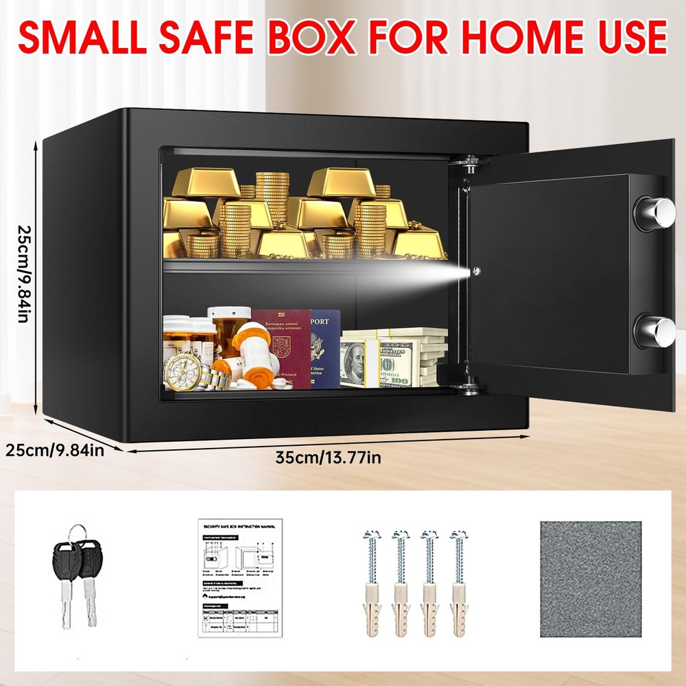 1.2 Cuft Safe Box Fireproof Waterproof, Digital Security Safes for