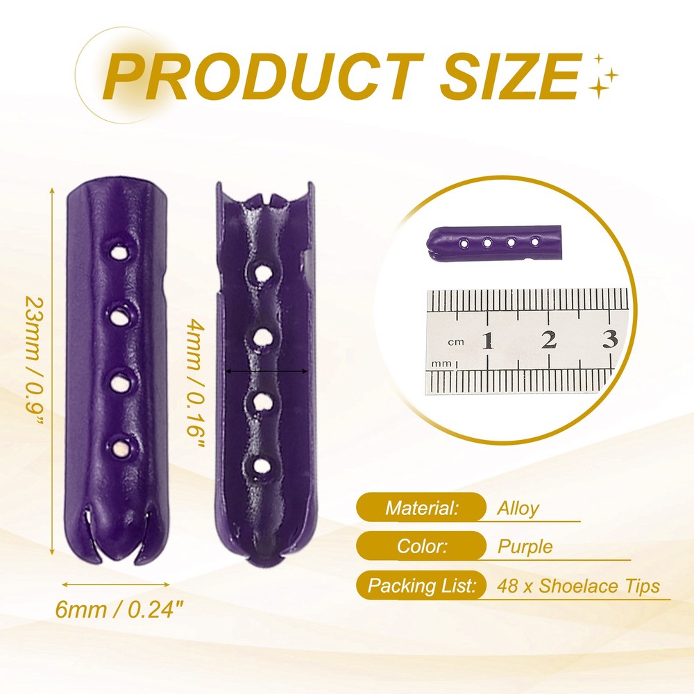 48Pcs 23mm Open Mouth Lace Tips, Purple