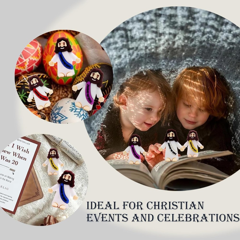 Little Jesus Figures, Mini Figurines in Bulk, Multicolor Tiny 20