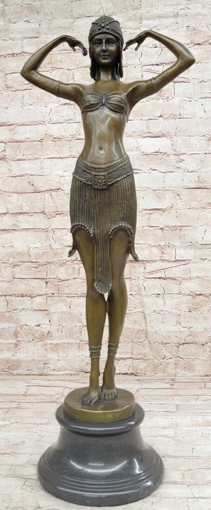 Signed D.H.Chiparus bronze statue, art deco dancer sculpture Hand Made Statue