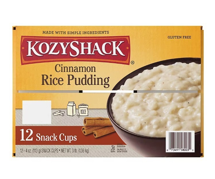 Kozy Shack Cinnamon Rice Pudding, 12 pk./4 oz.