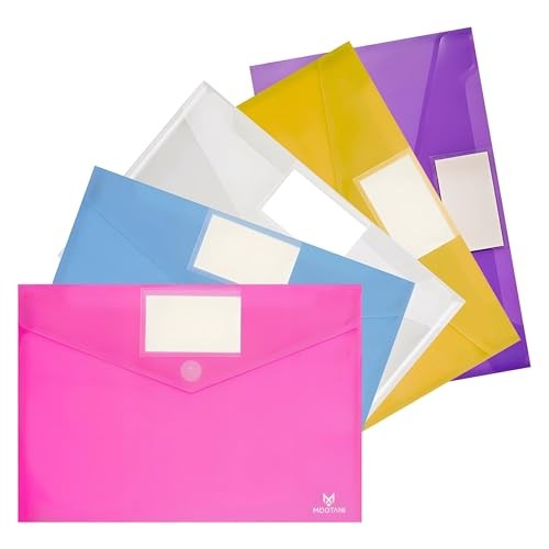 Pack Plastic Envelopes, Folders for Documents, Poly Envelopes A4/US Letter 5