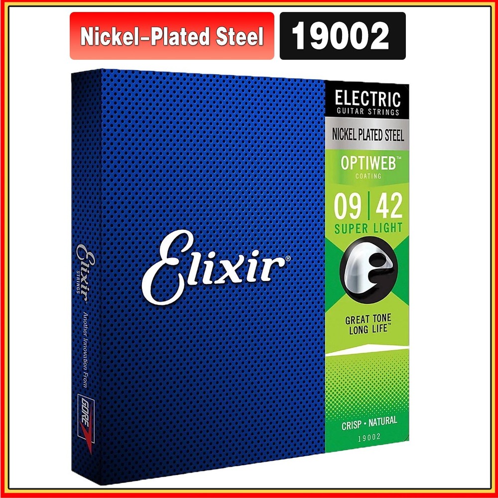 Elixir Electric Guitar Strings with OPTIWEB Coating Super Light .009-.042 TL