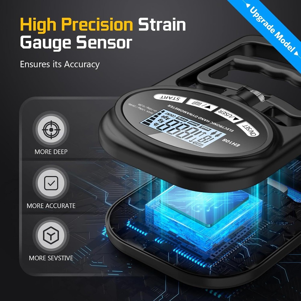 Hand Grip Strength Test Trainer - Electronic Hand Dynamometer