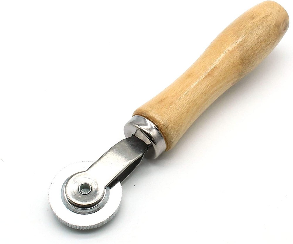 Tire Patch Stitcher wood handle, ball bearing roller