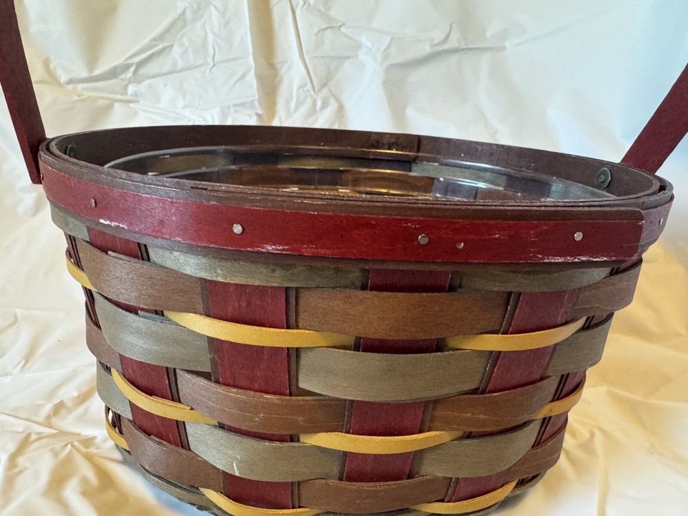 Longaberger 2011 Crimson Hill Oval Basket & Protector
