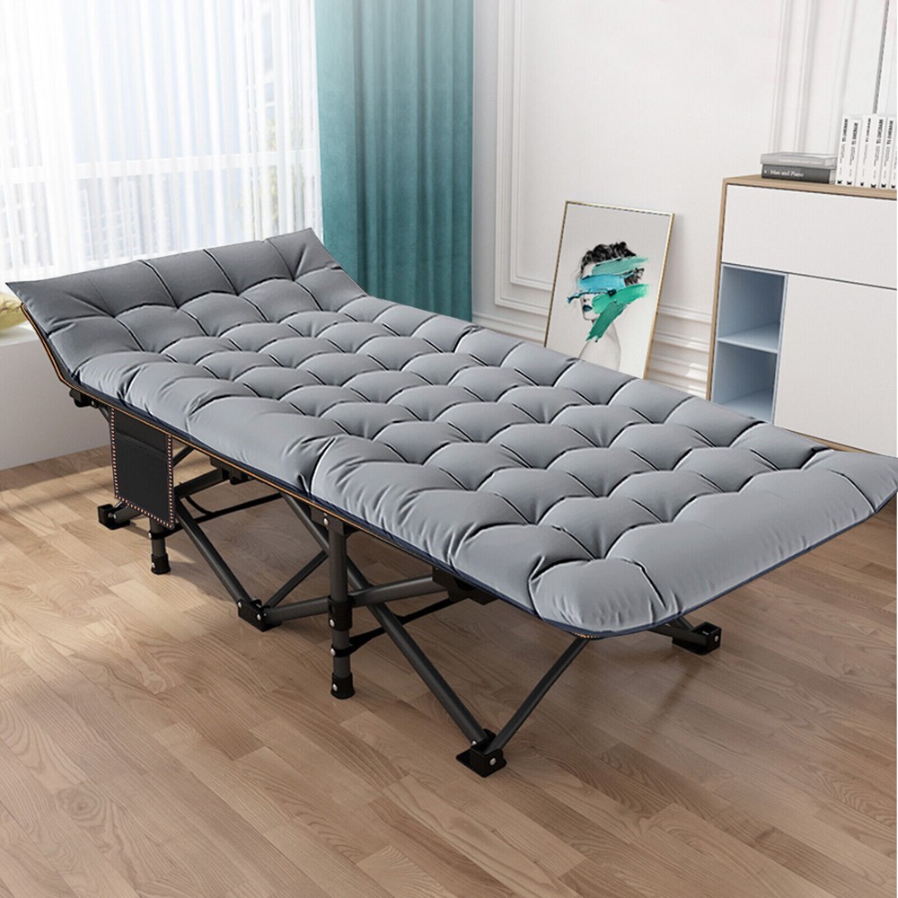 SLSY Camping Cot & Thick Pad,Cots for Sleeping,Camping Bed Folding Cot 500LBS