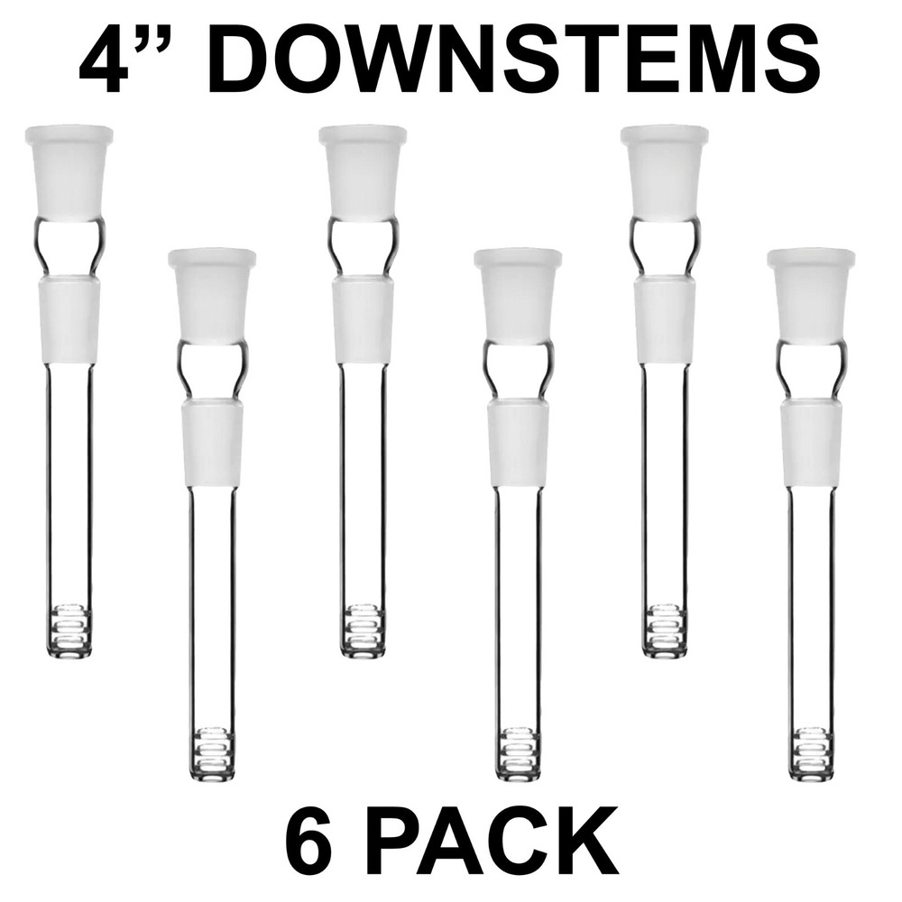 Glass Downstem 4" 18mm x 14mm Hookah Water Pipe Down Stem Hookah 6 PCS