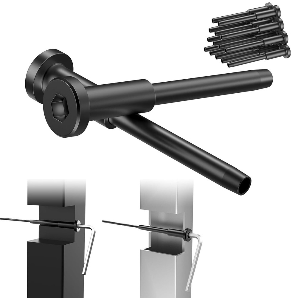 1/8" Black Invisible Receiver and Swage Stud End Fitss Cable Railing New 20 Pack