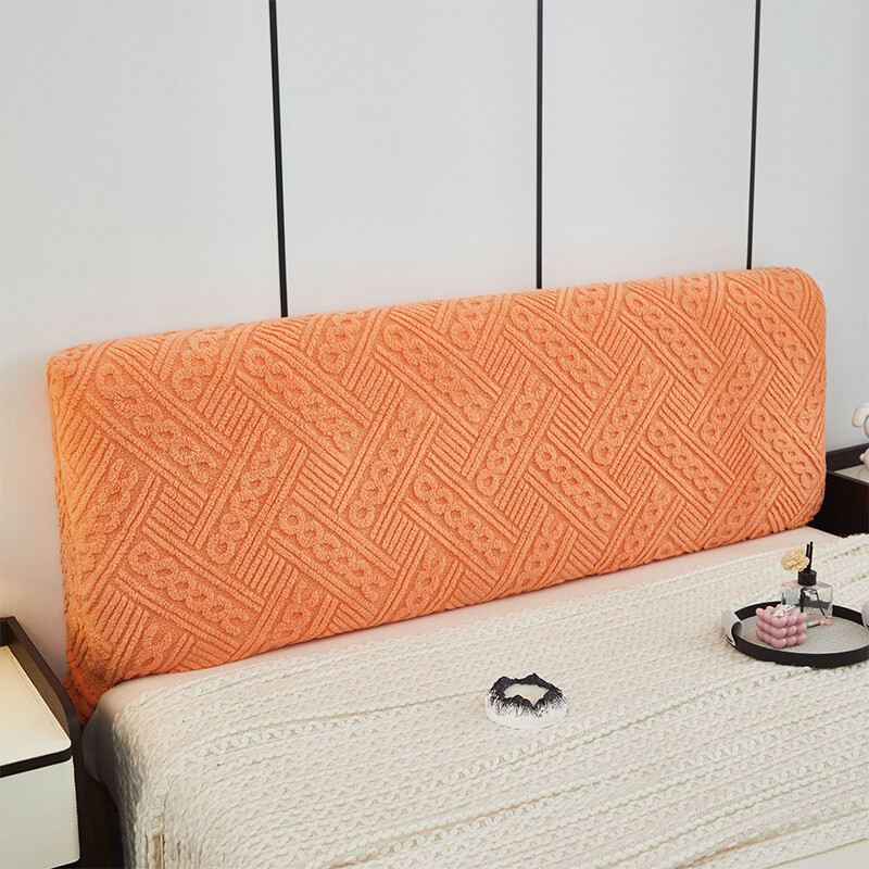 Plush Stretch Bed Headboard Cover Bed Head Slipcover Soft Backrest Protector