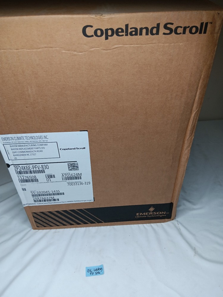 Copeland ZP24K6E-PFV-830 Single Phase Scroll Compressor Emerson (NEW)
