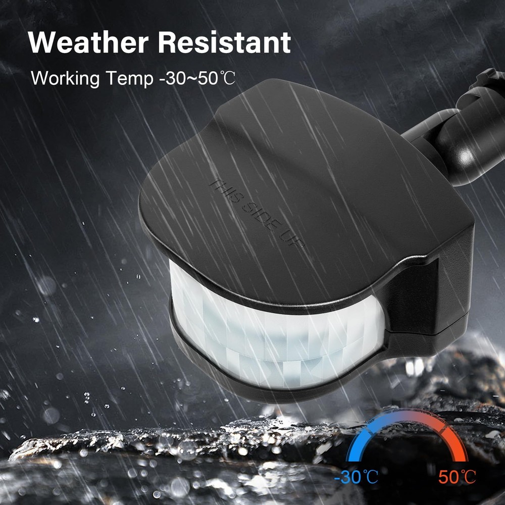 TREEWELL 2-Pack 240° Motion Detector: Adjustable Delay, 3 Modes, Replacement Sen