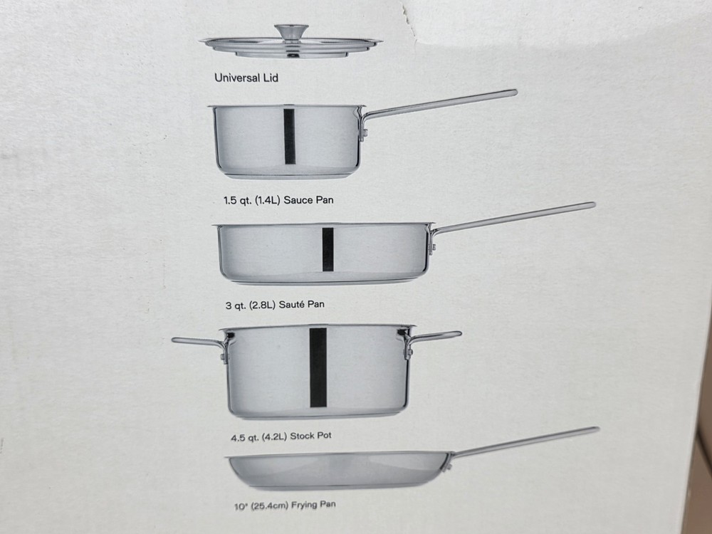 Arch Studio 5-Pc. Stainless Steel Cookware Silver